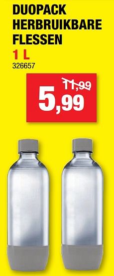 Promoties Duopack herbruikbare flessen - Sodastream - Geldig van 22/12/2021 tot 26/12/2021 bij Hubo