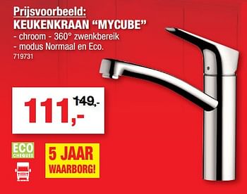 Promoties Keukenkraan mycube - Hansgrohe - Geldig van 22/12/2021 tot 26/12/2021 bij Hubo