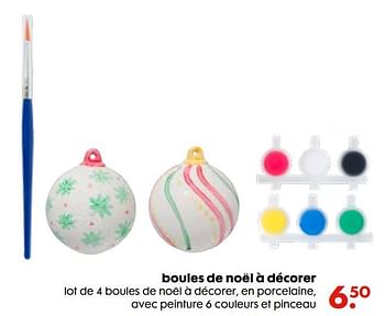 Promotions Boules de noël à décorer - Produit maison - Hema - Valide de 15/12/2021 à 26/12/2021 chez Hema