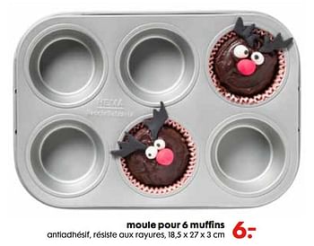 Promotions Moule pour 6 muffins - Produit maison - Hema - Valide de 15/12/2021 à 26/12/2021 chez Hema