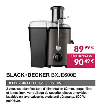 Promotions Extracteur de jus black+decker bxje600e - Black & Descker - Valide de 01/10/2021 à 28/02/2022 chez Copra
