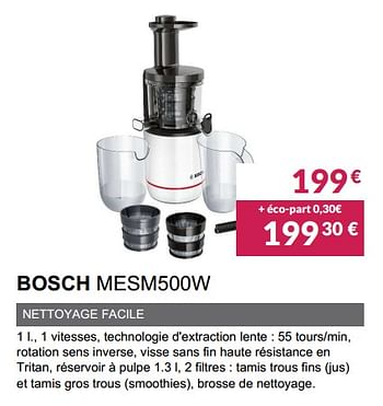 Promotions Extracteur de jus bosch mesm500w - Bosch - Valide de 01/10/2021 à 28/02/2022 chez Copra