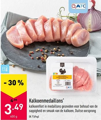 Promotions Kalkoenmedaillons - Produit maison - Aldi - Valide de 27/12/2021 à 31/12/2021 chez Aldi