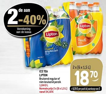 Promoties Ice tea lipton - Lipton - Geldig van 22/12/2021 tot 31/12/2021 bij Smatch