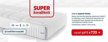 Promoties Matras superior pocket - Huismerk - Sleeplife - Geldig van 03/01/2022 tot 31/01/2022 bij Sleeplife
