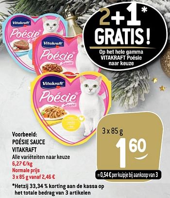 Promoties Poésie sauce vitakraft - Vitakraft - Geldig van 22/12/2021 tot 31/12/2021 bij Smatch