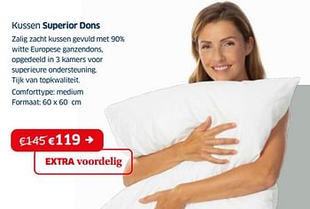 Promoties Kussen superior dons - Huismerk - Sleeplife - Geldig van 03/01/2022 tot 31/01/2022 bij Sleeplife