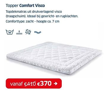 Promoties Topper comfort visco - Huismerk - Sleeplife - Geldig van 03/01/2022 tot 31/01/2022 bij Sleeplife