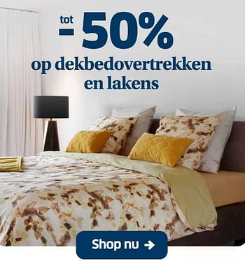 Promoties tot - 50% op dekbedovertrekken en lakens - Huismerk - Sleeplife - Geldig van 03/01/2022 tot 31/01/2022 bij Sleeplife