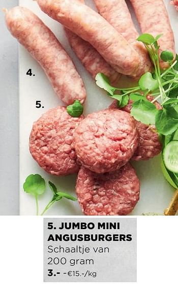 Afsnijden ontbijt aangrenzend Huismerk - Jumbo Jumbo mini angusburgers - Promotie bij Jumbo