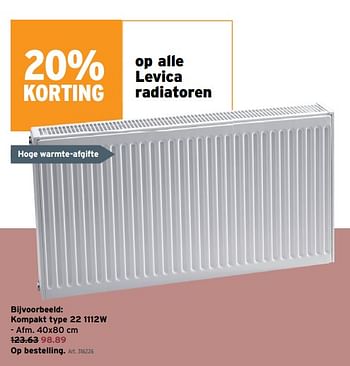 Promoties Levica radiatoren kompakt type 22 1112w - Levica - Geldig van 22/12/2021 tot 01/02/2022 bij Gamma