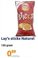 Promoties Lay`s sticks naturel - Lay's - Geldig van 22/12/2021 tot 28/12/2201 bij Action
