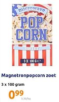 Promoties Magnetronpopcorn zoet - Huismerk - Action - Geldig van 22/12/2021 tot 28/12/2201 bij Action