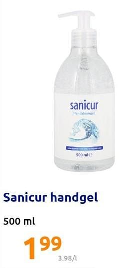 Promoties Sanicur handgel - Sanicur - Geldig van 22/12/2021 tot 28/12/2201 bij Action