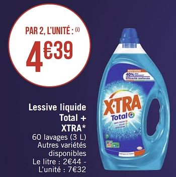 Promo X-tra lessive liquide total+* chez Géant Casino