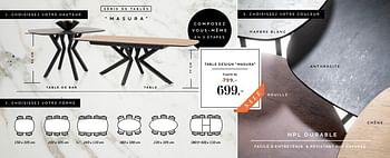 Promoties Table design masura - Huismerk - Xooon - Geldig van 24/12/2021 tot 09/02/2022 bij Xooon