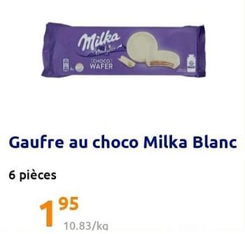 Promoties Gaufre au choco milka blanc - Milka - Geldig van 22/12/2021 tot 28/12/2201 bij Action