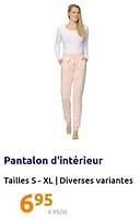 Promotions Pantalon d`intérieur - Produit Maison - Action - Valide de 22/12/2021 à 28/12/2201 chez Action