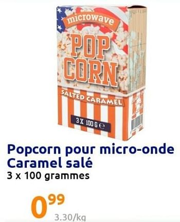 Promoties Popcorn pour micro-onde caramel salé - Huismerk - Action - Geldig van 22/12/2021 tot 28/12/2201 bij Action