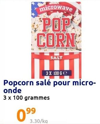 Promoties Popcorn salé pour micro- onde - Huismerk - Action - Geldig van 22/12/2021 tot 28/12/2201 bij Action