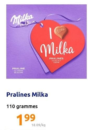Promoties Pralines milka - Milka - Geldig van 22/12/2021 tot 28/12/2201 bij Action