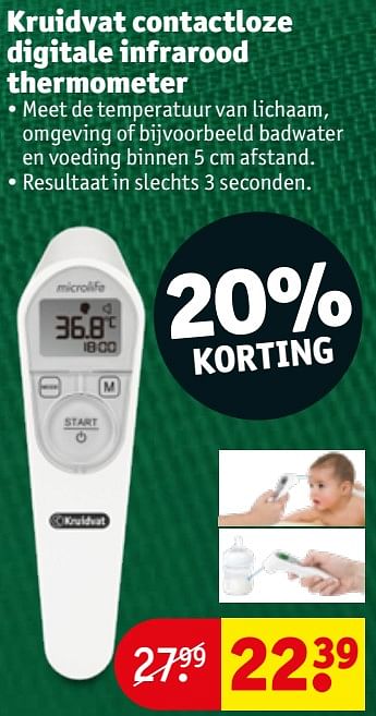 Huismerk Kruidvat Kruidvat contactloze digitale thermometer - Promotie bij