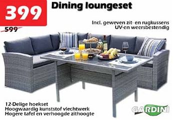Promoties Dining loungeset - Gardini - Geldig van 23/12/2021 tot 16/01/2022 bij Itek
