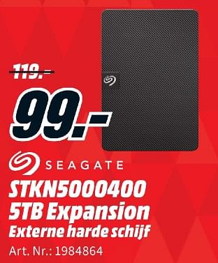 venijn Ver weg Kenia Seagate Seagate stkn5000400 5tb expansion externe harde schijf - Promotie  bij Media Markt