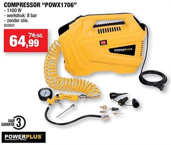 Chemie Sentimenteel lawaai Powerplus Powerplus compressor powx1706 - Promotie bij Hubo