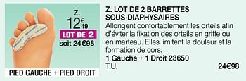 Promotions Lot de 2 barrettes sous-diaphysaires - Epitact - Valide de 01/01/2022 à 31/01/2022 chez Damart