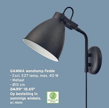 Vergissing Panorama herten Gamma Gamma wandlamp fedde - Promotie bij Gamma