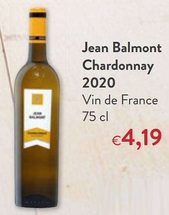 Nieuwsgierigheid Ochtend Spreek uit Rode wijnen Jean balmont chardonnay 2020 vin de france - Promotie bij OKay