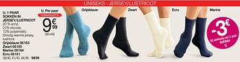 Promoties 1 paar sokken in jersey-lustricot - Huismerk - Damart - Geldig van 01/01/2022 tot 31/01/2022 bij Damart