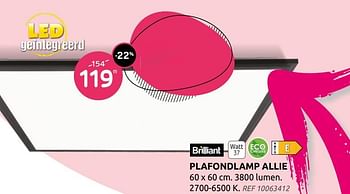 Promoties Plafondlamp allie - Brilliant - Geldig van 05/01/2022 tot 25/01/2022 bij Brico