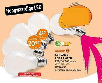 Promoties Set van 5 led-lampen - Osram - Geldig van 05/01/2022 tot 25/01/2022 bij Brico