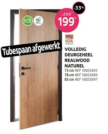 Promoties Volledig deurgeheel realwood naturel - Thys - Geldig van 05/01/2022 tot 25/01/2022 bij Brico