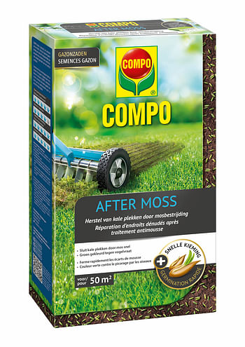 Promoties Semences de gazon Compo After Moss (50m²) 1kg - Compo - Geldig van 13/04/2021 tot 27/04/2021 bij Brico