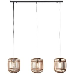 Brilliant hanglamp Woodrow 3-lichts - bruin - Leen Bakker