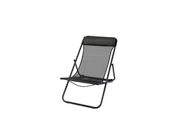 Central Park chaise de plage Sevilla acier / textilène noir