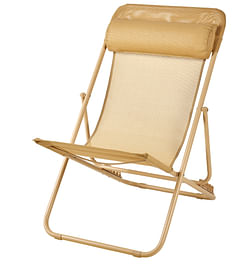 Chaise de plage Central Park Sevilla acier jaune massepain