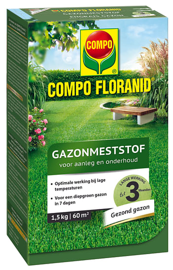 Promoties Compo gazonmeststof Floranid Aanleg & Onderhoud 60 m² 1,5kg - Compo - Geldig van 21/05/2021 tot 01/08/2023 bij Brico