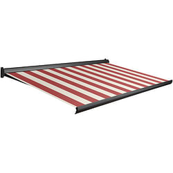 Tente solaire électrique Domasol 'Factor 10-A' rouge/blanc à rayures 500 x 300 cm