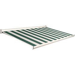 Tente solaire manuelle Domasol 'Factor 10-C' vert/blanc à rayures 450 x 250 cm
