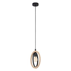 EGLO hanglamp Basildon - zwart/bruin - Leen Bakker