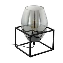 EGLO tafellamp Olival 1 - zwart/rookglas - Leen Bakker