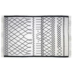 HSM Collection tapijt Borris - zwart/wit - 180x120 cm - Leen Bakker