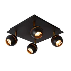 Lucide plafondspot Binari 4 LED - zwart - Leen Bakker