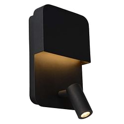 Lucide wandlamp Boxer - zwart - 10x13,5x24 cm - Leen Bakker