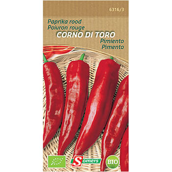 Promoties Somers zaad pakket paprika rood corno di toro - Somers - Geldig van 21/05/2021 tot 01/08/2023 bij Brico