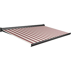 Tente solaire électrique Domasol 'Factor 10-A' rouge/blanc à fines rayures 450 x 250 cm